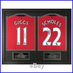 Manchester United Football Shirts Ryan Giggs & Paul Scholes Signed Framed COA