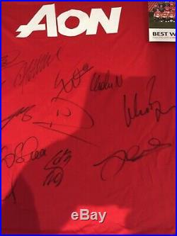 Manchester United Football Signed X14 Shirt 2010-11 Vidic Rio Evra Evans Man Utd