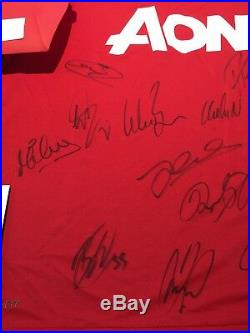 Manchester United Football Signed x13 Shirt 2010-11 Giggs Vidic Evra COA Man Utd