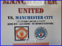 Manchester United George Best Vs Manchester City. 4 Signed On Page A4 Display