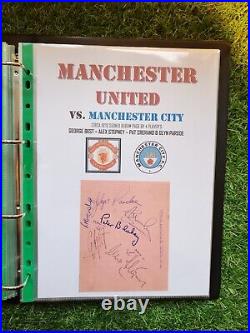 Manchester United George Best Vs Manchester City. 4 Signed On Page A4 Display