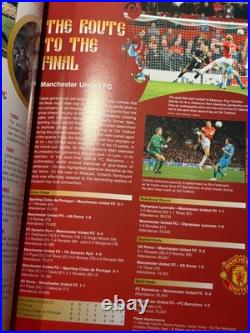 Manchester United Hand Signed 2008 Moscow CL FINAL Programme PSA QO Card + COA