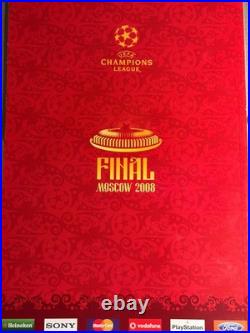 Manchester United Hand Signed 2008 Moscow Official Programme PSA QO Card + COA