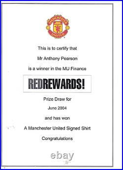 Manchester United Home Football Shirt 2004 Signed Unused With Tags Large # 2 G. N
