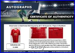 Manchester United Home Shirt Signed by 2017-18 Squad inc. Pogba & Rashford + COA Manchester United Home Shirt Signed by 2017-18 Squad inc. Pogba & Rashford + COA