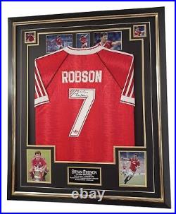 Manchester United Legend Bryan Robson Signed Shirt Autographed Framed Jersey