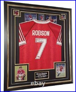 Manchester United Legend Bryan Robson Signed Shirt Autographed Framed Jersey