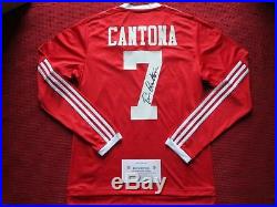 Manchester United Legend Eric Cantona Hand Signed Home Shirt Jersey -photo Proof Manchester United Legend Eric Cantona Hand Signed Home Shirt Jersey -photo Proof