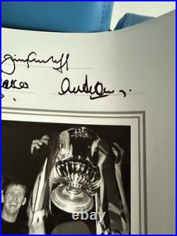 Manchester United Legends 1940's-90's Hand Signed x24 Montage 23.5x16.5 COA