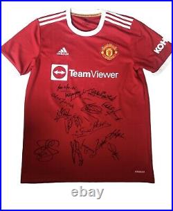 Manchester United Legends Hand Signed Home Shirt 21/22 Rooney Ince Crerand + Coa