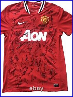 Manchester United Legends Hand Signed Home Shirt Rooney Charlton Law Hughes+ Coa