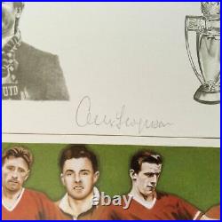 Manchester United Legends Of Old Trafford Signed Print By 27 Alex Ferguson