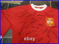 Manchester United Legends Signed Football Shirt Coa X 42 Wilkins Robson Cole Etc