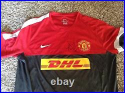 Manchester United MUFC Man Utd DHL Training Shirt SIGNED by LOUIS VAN GAAL