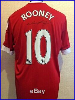Manchester United Man Utd Number 10 Shirt Signed Wayne Rooney With Guarantee