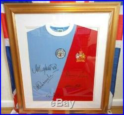 Manchester United Manchester City Signed Shirt BEST, MARSH, LAW, SUMMERBEE, BIG RON