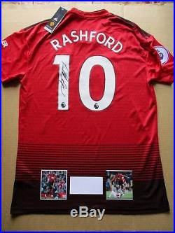 Manchester United Marcus Rashford Genuine Hand Signed Home 2018/19 Shirt Coa