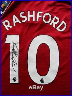 Manchester United Marcus Rashford Genuine Hand Signed Home 2018/19 Shirt Coa