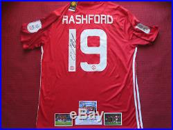 Manchester United Marcus Rashford Hand Signed 2017 League Cup Winners Shirt- Coa