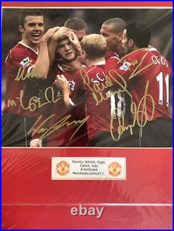 Manchester United Multi Hand Signed UACC Rooney, Scholes, Vidic, Rio, GiggsCarrick