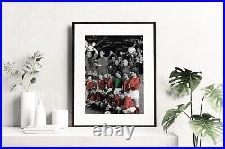 Manchester United Multi Signed 1968 European Cup Photo Man United Autograph