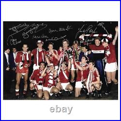 Manchester United Multi Signed 1983 FA Cup Final Photo Man United Autograph