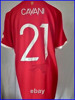 Manchester United Number 21 Home Man Utd Shirt Signed Edinson Cavani