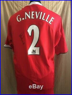 Manchester United Number 2 Shirt Signed Gary Neville With Letter Of Guarantee