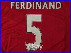Manchester United Number 5 Shirt Signed Rio Ferdinand With Letter Of Guarantee