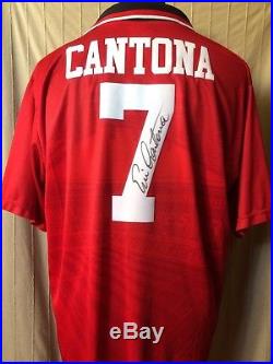 Manchester United Number 7 Shirt Signed By Eric Cantona With Guarantee
