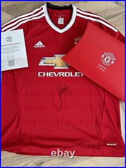 Manchester United Official Club Signed Shirt Ander Herrera Man Utd Coa