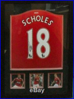 Manchester United Paul Scholes #18 Hand Signed Shirt