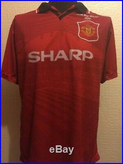 Manchester United Retro 1996 Number 16 Shirt Signed Roy Keane With Guarantee