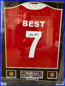 Manchester United Retro Hand Number Signed George Best Shirt With COA! Rare