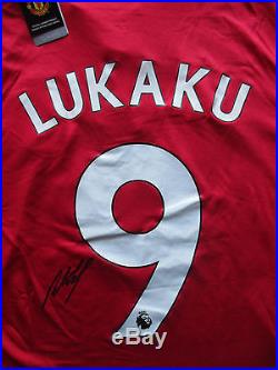 Manchester United Romelu Lukaku Signed 2017-18 Home Shirt Bnwt Photo Proof