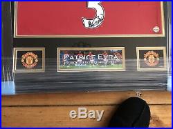 Manchester United Shirt Hand Signed By Patrice Evra Framed & Certified COA Inc