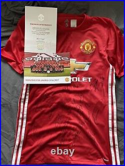 Manchester United Shirt Signed 16/17 Official Club COA Rashford Carrick De Gea