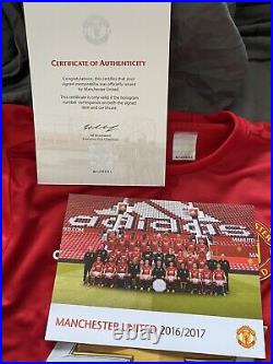 Manchester United Shirt Signed 16/17 Official Club COA Rashford Carrick De Gea