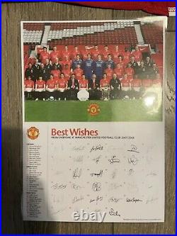 Manchester United Shirt Signed 2007-2008 The Champions League Winners Rare
