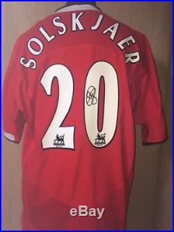 Manchester United Shirt Signed By Ole Gunnar Solskjaer With Letter Of Guarantee