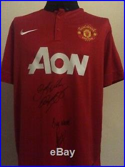 Manchester United Shirt Signed Ryan Giggs & Paul Scholes Letter Of Guarantee