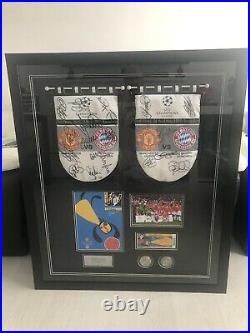 Manchester United Signed 1999 Champions League Signed Pennants With COA's