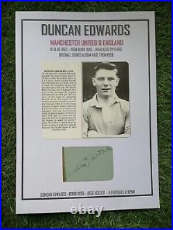 Manchester United Signed Album Page 1955 1956 By Duncan Edwards Busby Babe