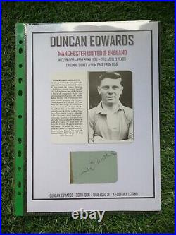 Manchester United Signed Album Page 1955 1956 By Duncan Edwards Busby Babe