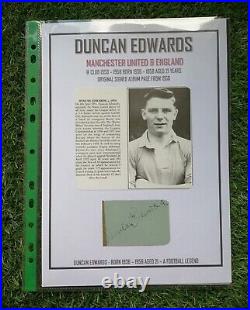 Manchester United Signed Album Page 1955 1956 By Duncan Edwards Busby Babe