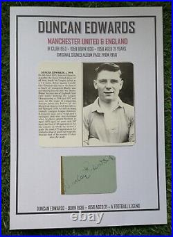 Manchester United Signed Album Page 1955 1956 By Duncan Edwards Busby Babe