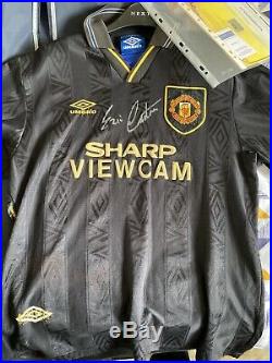 Manchester United Signed Away Shirt Eric Cantona with C of A