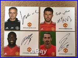 Manchester United Signed Club Cards Zlatan Ibrahimovic Lukaku Mourinho Carrick