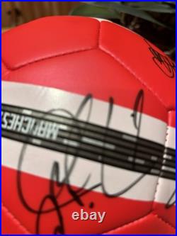 Manchester United Signed Football With Club COA Scholes, Tevez, Evra, Vidic + +