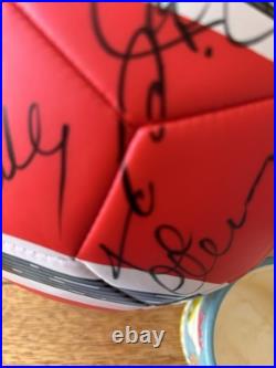 Manchester United Signed Football With Club COA Scholes, Tevez, Evra, Vidic + +
